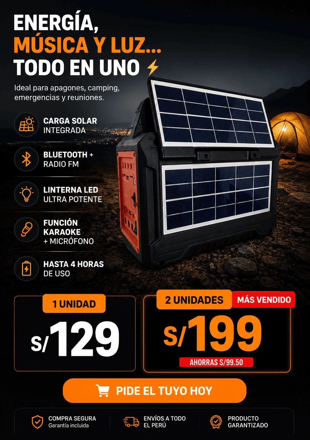 PARLANTE CON DOBLE PANEL DE EMERGENCIA