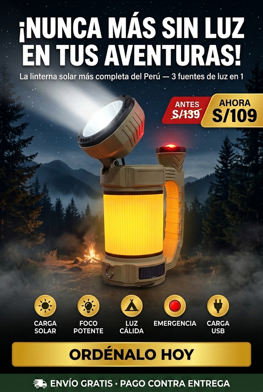 Linterna, Lámpara Solar Emergencia