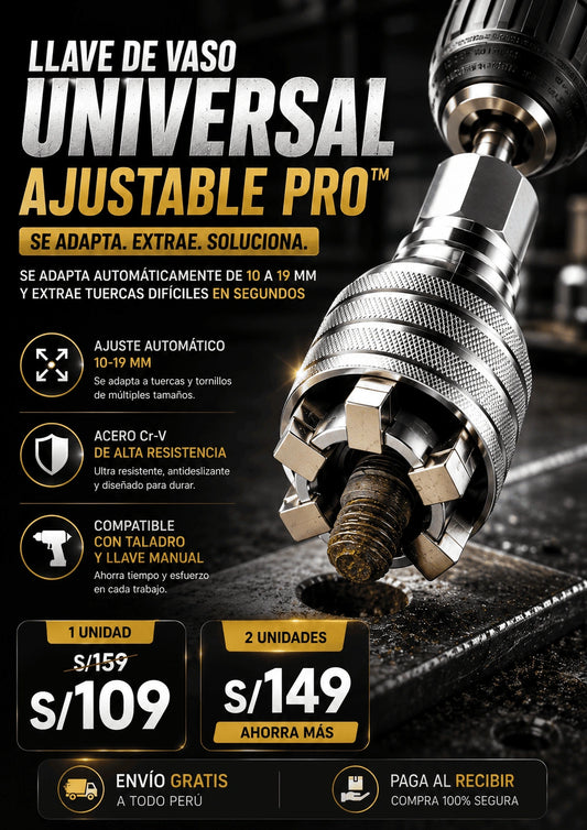LLAVE DE VASO UNIVERSAL AJUSTABLE PRO™