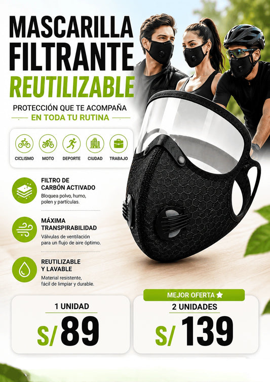 MASCARILLA FILTRANTE REUTILIZABLE